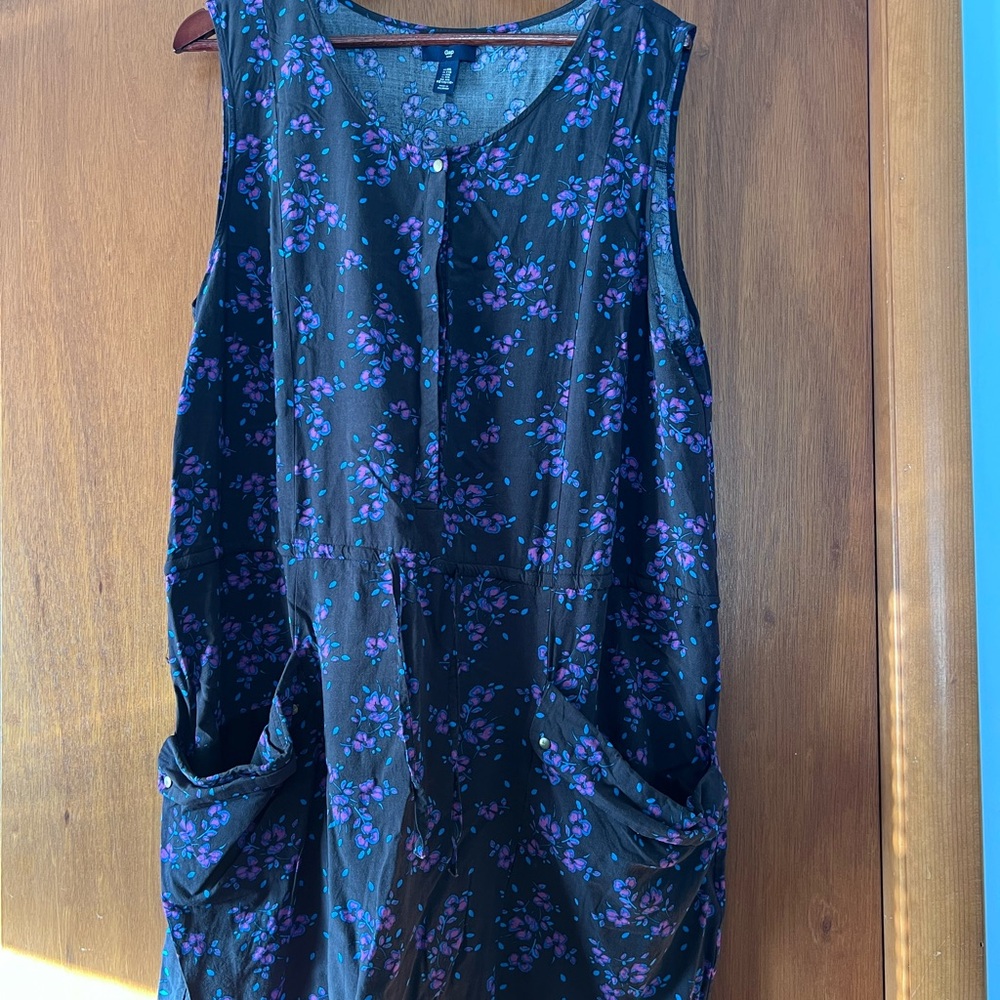 GAP Black and Purple Floral Dress